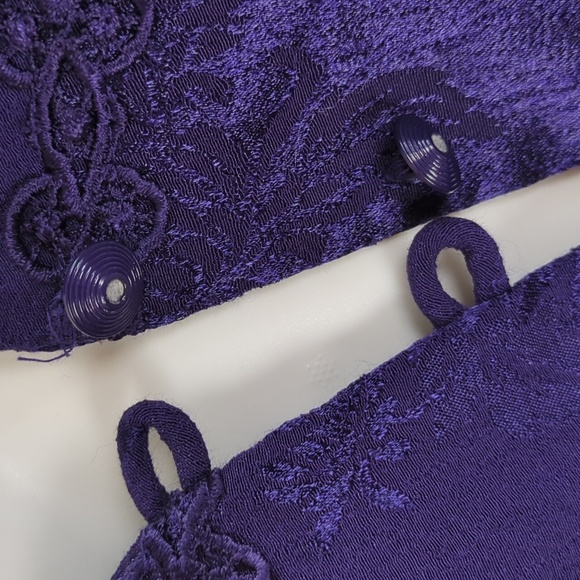 Vintage 80s K Studio Royal Purple Blouse/Jacket - Picture 12 of 17